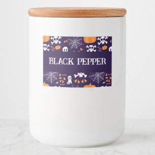 Rótulo Para Comida Padrão Divertido de Halloween