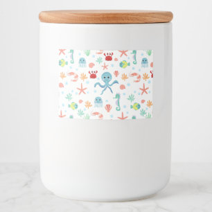 Rótulo Para Comida Padrão do mundo do mar