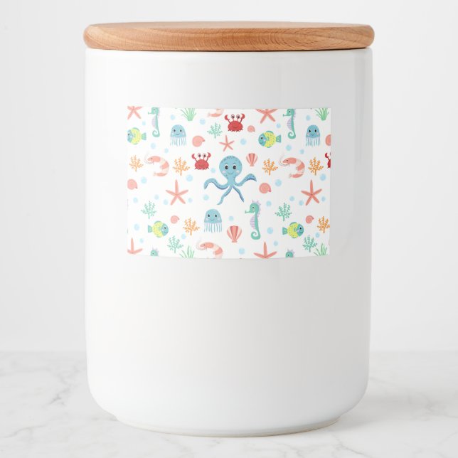 Rótulo Para Comida Padrão do mundo do mar (Frente)