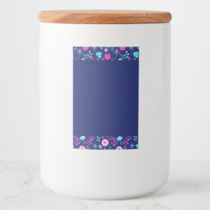 Rótulo Para Comida Padrão floral fofo de fundo