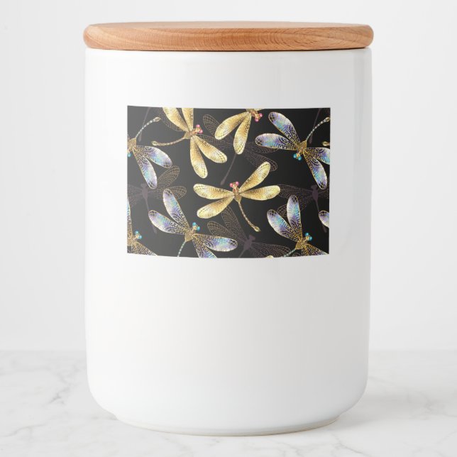 Rótulo Para Comida Padrão sem costura com Ouros (Frente)