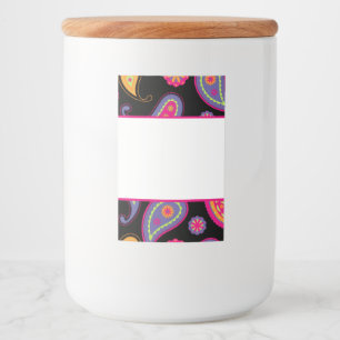 Rótulo Para Comida Padrão sem falhas Colorir Paisley