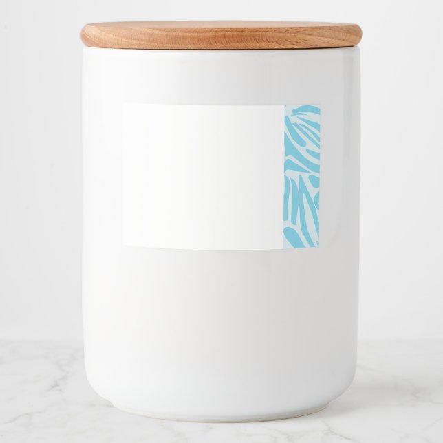 Rótulo Para Comida Padrão Zebra Azul (Frente)