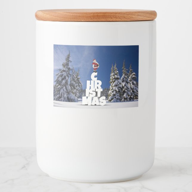 Rótulo Para Comida Paisagem de inverno de Natal (Frente)