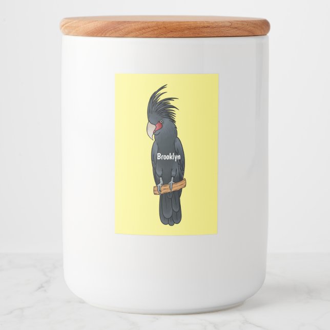 Rótulo Para Comida Palm cockatoo bird cartoon illustration  (Frente)