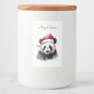 Rótulo Para Comida Panda de Natal, personalizável