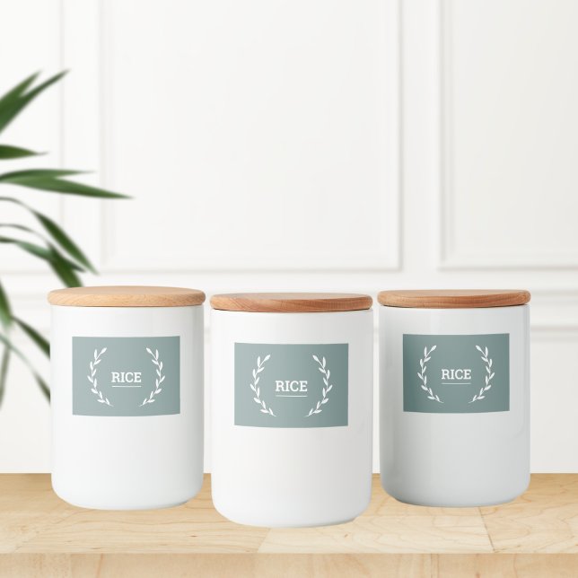 Rótulo Para Comida Pantry Labels • Green • Water- Resistant Stickers  (Criador carregado)