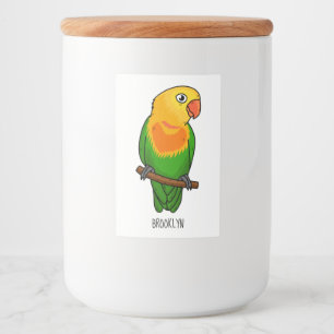 Rótulo Para Comida Papagaio de desenho animado de passarinho fofo