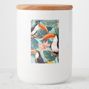 Rótulo Para Comida Papagaio Tropical Jar com Lid