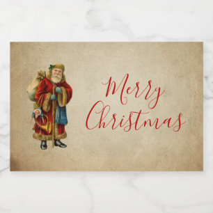 Rótulo Para Comida Papai Noel do Mundo Antigo Natais vintages