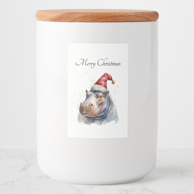 Rótulo Para Comida Papais noeis Hippo, personalizado (Frente)