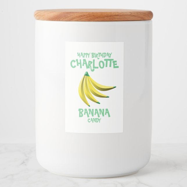 Rótulo Para Comida Parabéns para o doce de banana amarelo (Frente)