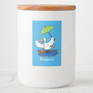 Rótulo Para Comida Pato engraçado com desenho animado dançando guar