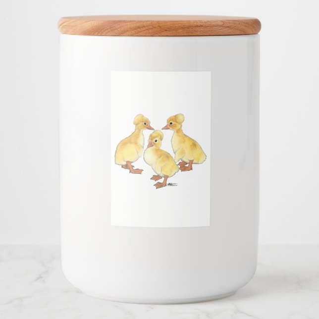 Rótulo Para Comida Patos Brancos Deitados (Frente)