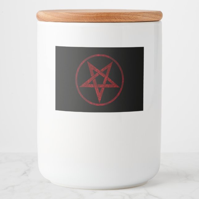 Rótulo Para Comida Pentagrama do diabo vermelho (Frente)