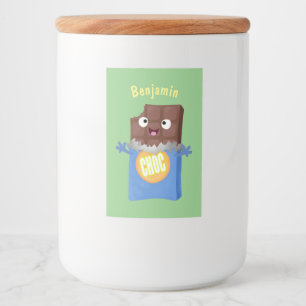 Rótulo Para Comida personagem de desenho animado de bar doce de choco
