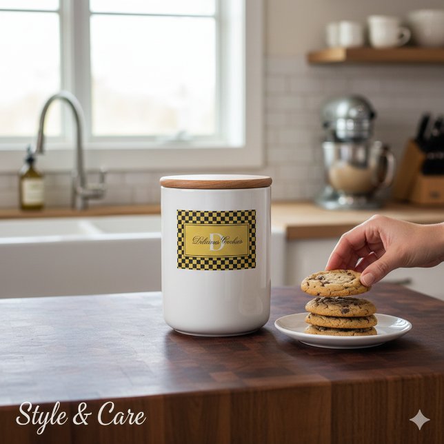 Rótulo Para Comida Personalized Elegant Monogram Food Label Sticker (Personalized Elegant Monogram Food Label Sticker)