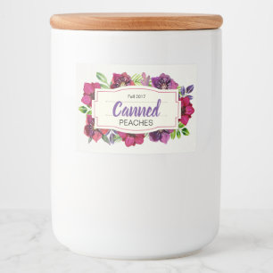 Rótulo Para Comida Pêssegos Florais Tropicais