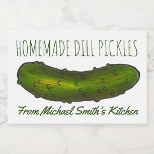 Rótulo Para Comida Pickles de Kosher Green Dill Homemade