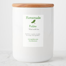 Rótulo Para Comida Picles feitos em casa com amor adicionar texto sit
