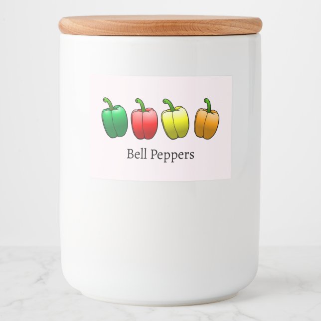 Rótulo Para Comida Pimentos de células coloridas (Frente)