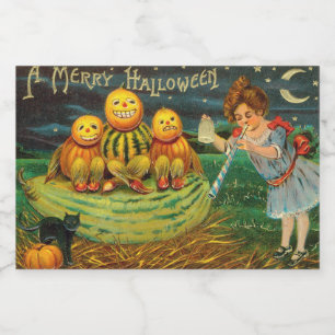 Rótulo Para Comida Poção de Jovem Feiticeira: Homens de Abóbora em Al