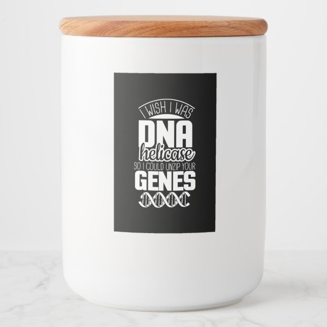 Rótulo Para Comida Presente cientista | Eu Queria Ser DNA Helicase (Frente)