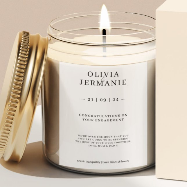 Rótulo Para Comida Presente para Noivado de luxo com velas para Casai (Criador carregado)