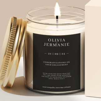 Rótulo Para Comida Presente para Noivado de luxo com velas para Casai