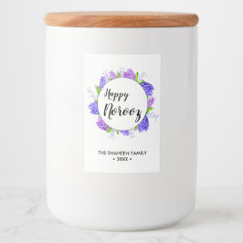 Rótulo Para Comida Purple Hyacinth Wreath New Year Happy Noroz