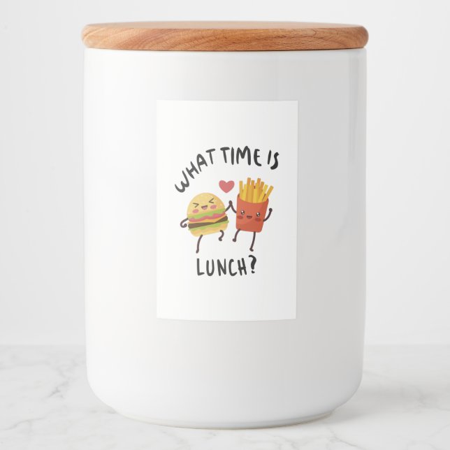 Rótulo Para Comida Que horas é o almoço (Frente)
