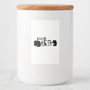 Rótulo Para Comida Race Car Silhouette preto e branco