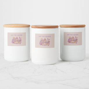 Rótulo Para Comida Rainha de Cristal Pink Elegance