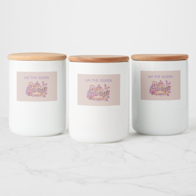 Rótulo Para Comida Rainha de Cristal Pink Elegance (Garrafas)
