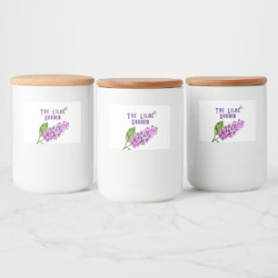 Rótulo Para Comida Ramificação lilática de aquarela elegante