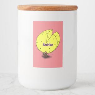 Rótulo Para Comida Rato bonito com ilustração de desenho animado de