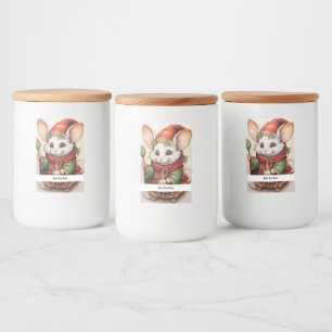 Rótulo Para Comida Rato de Natal 3 Seu Texto Aqui