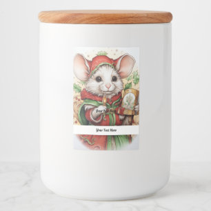 Rótulo Para Comida Rato de Natal 48 Seu Texto Aqui