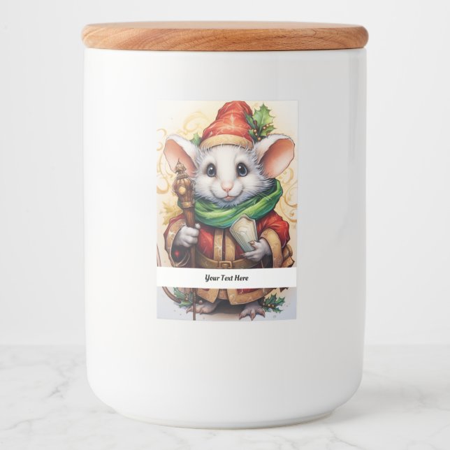 Rótulo Para Comida Rato de Natal 4 Seu Texto Aqui (Frente)