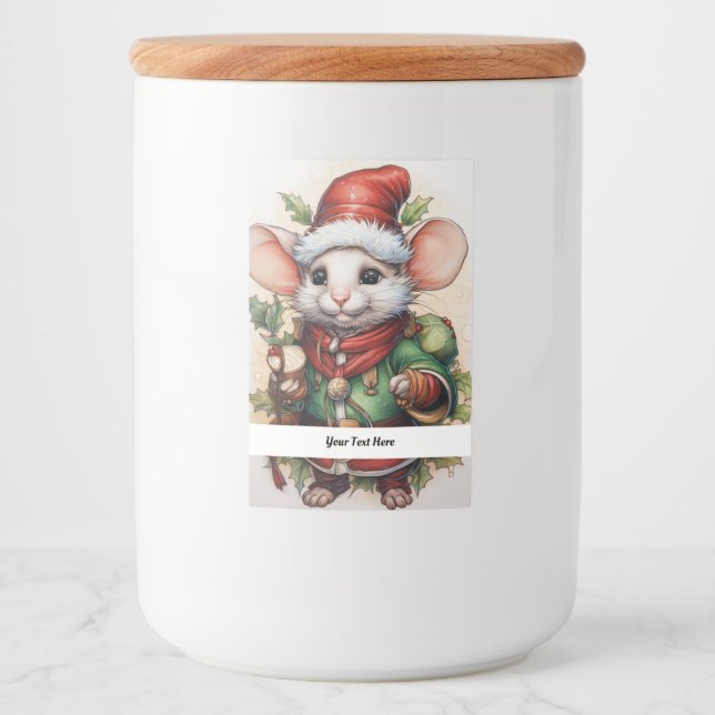 Rótulo Para Comida Rato de Natal 50 Seu Texto Aqui (Frente)