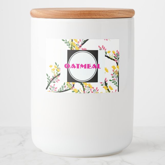 Rótulo Para Comida Recipiente de Comida de Aveia Boa  (Frente)