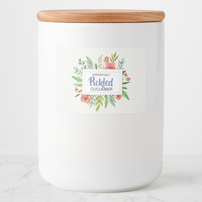 Rótulo Para Comida Red Floral Pickle Cumer (Frente)