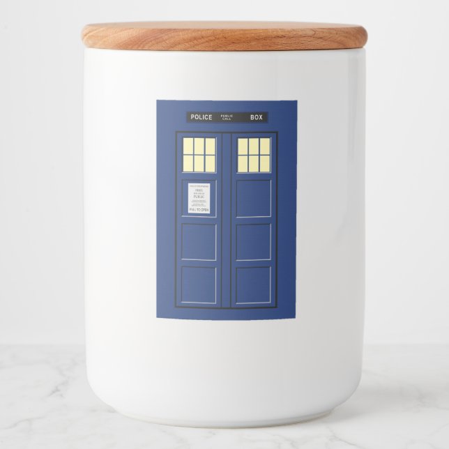 Rótulo Para Comida Reino Unido - Blue Police Call Box 1 (Frente)