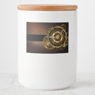 Rótulo Para Comida Relógio a vapor com engrenagens antigas