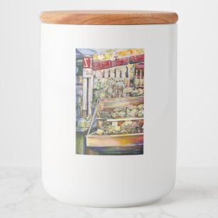 Rótulo Para Comida Respire frio em um Deli quente