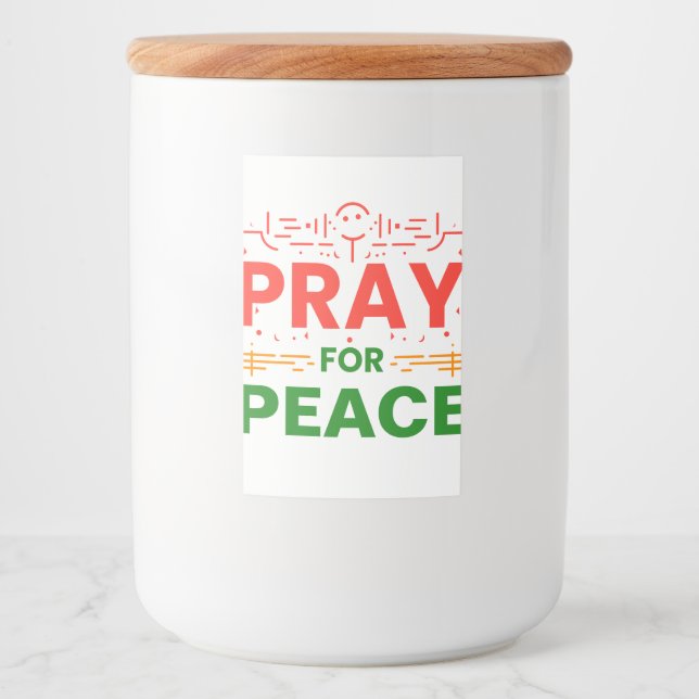 Rótulo Para Comida Reze Pela Paz (Frente)