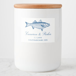 Rótulo Para Comida Robalo Listrado Azul-Marinho Peixe Favor de Casame