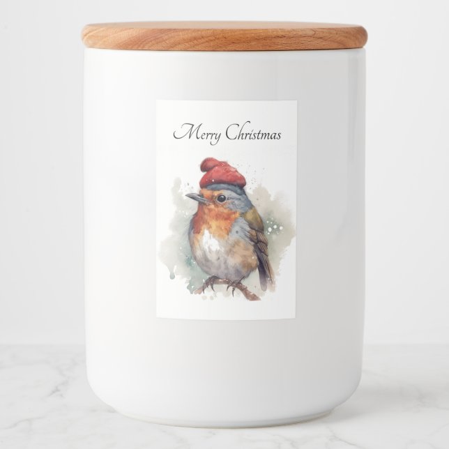 Rótulo Para Comida Robin Winter Delight, personalizado (Frente)