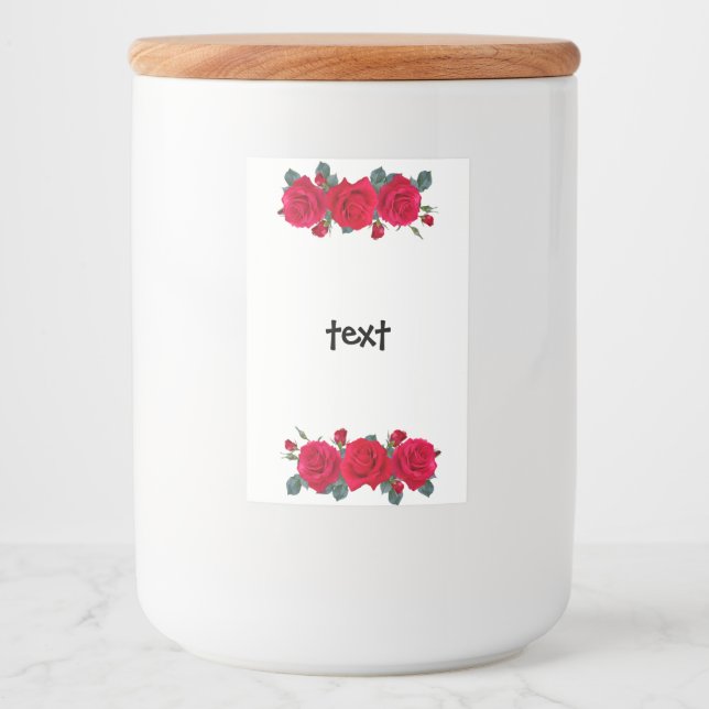 Rótulo Para Comida rosas (Frente)