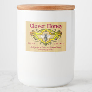 Rótulo Para Comida Rótulo de Comida do Cartouche Honey Jar de Cervej